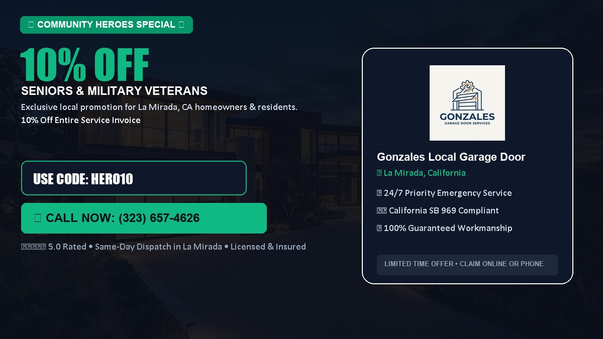 10% OFF Senior Citizens (65+) & Military / Veteran Community Discount in La Mirada, CA